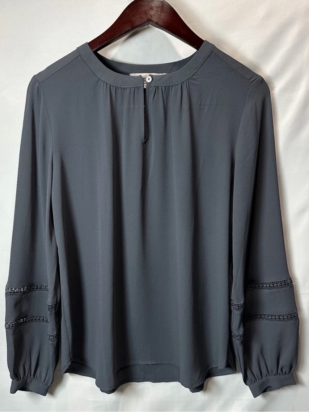 LOFT Women's Dark Gray with a Slight Bluish Undertone Blouse